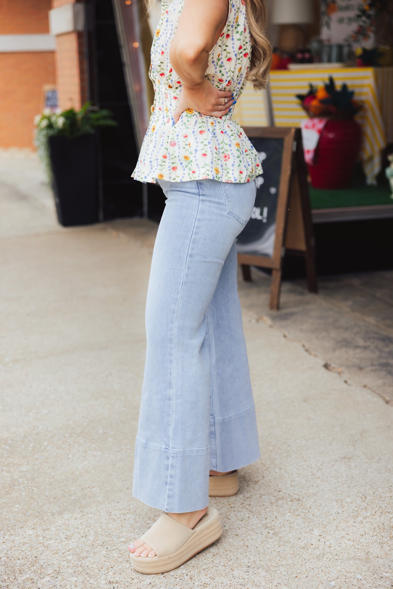 Denim Wide Leg Jeans